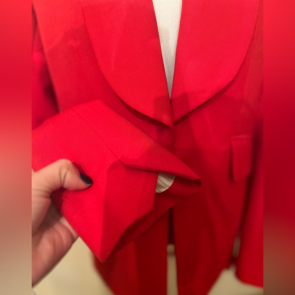 NWT $598 Zadig & Voltaire Date Gabardine Blazer Jacket Size 34 Red Wool Blend - Picture 12 of 16